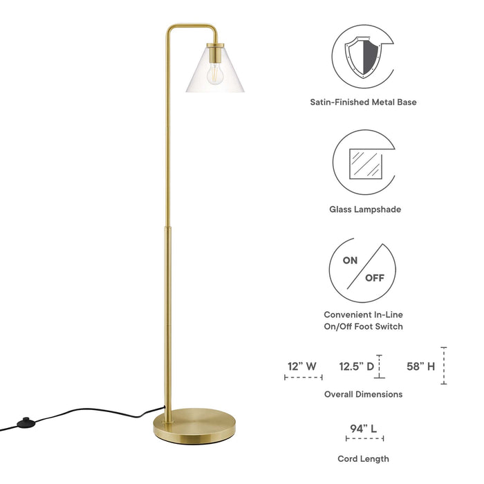 Element Transparent Glass Glass and Metal Floor Lamp