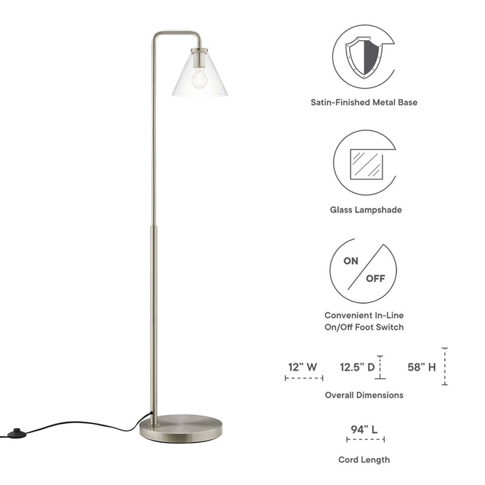 Element Transparent Glass Glass and Metal Floor Lamp