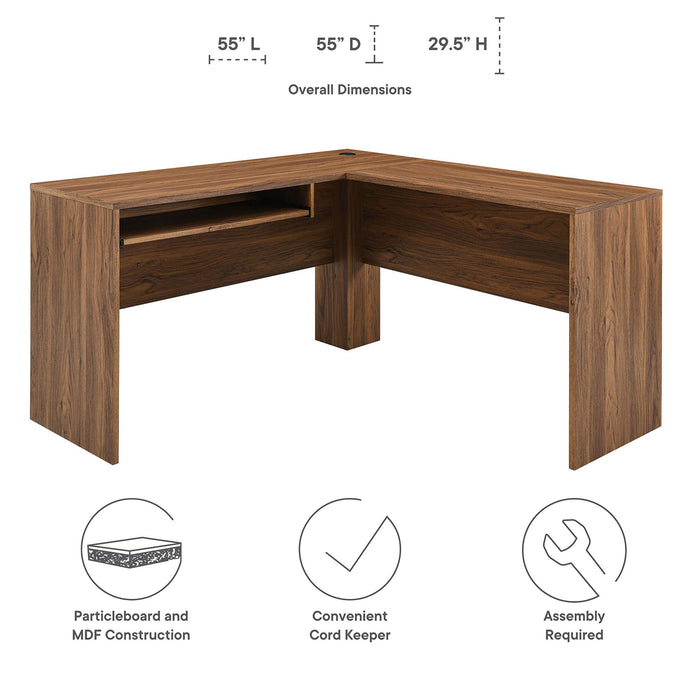 Venture L-Shaped Wood Office Desk