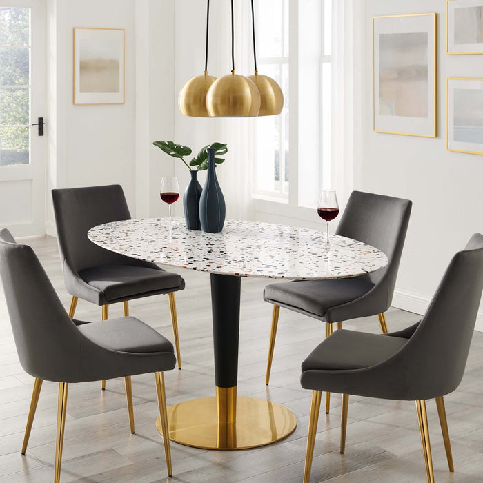 Zinque 60" Oval Terrazzo Dining Table