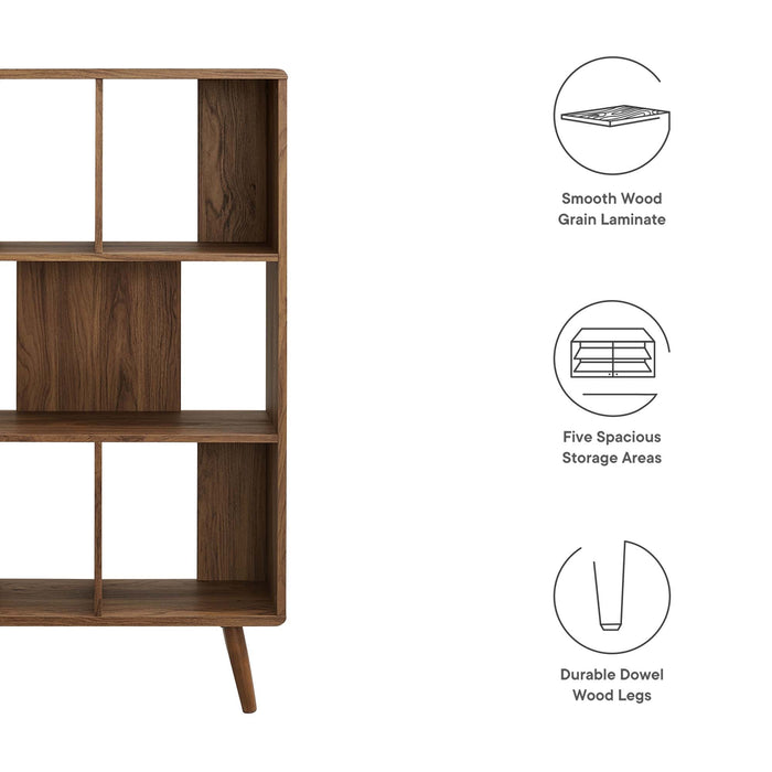 Transmit 5 Shelf Wood Grain Bookcase