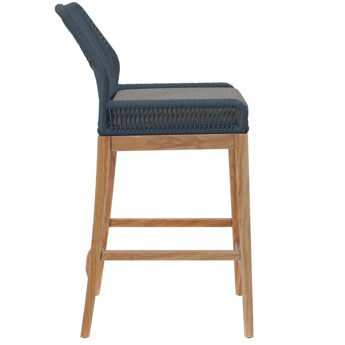 Wellspring Outdoor Patio Teak Wood Bar Stool