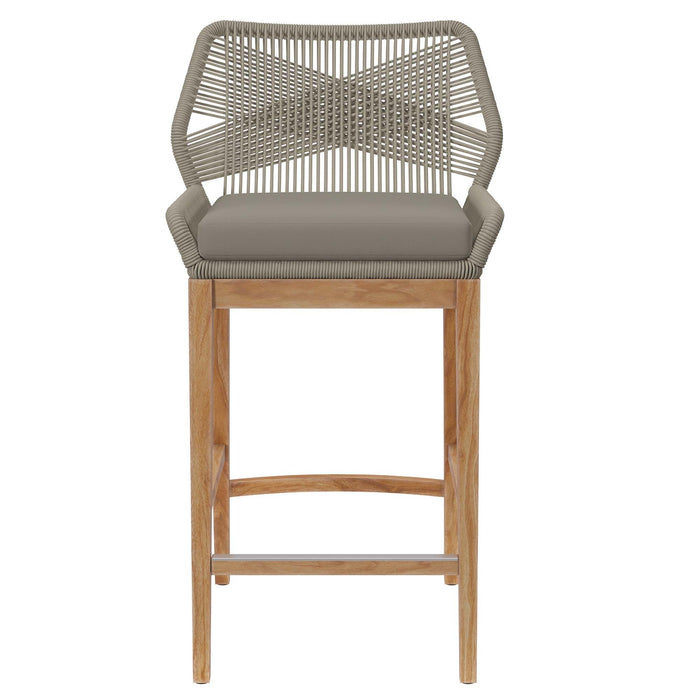 Wellspring Outdoor Patio Teak Wood Bar Stool