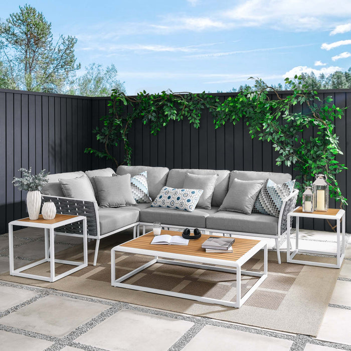 Stance 7 Piece Outdoor Patio Aluminum Sectional Sofa Set