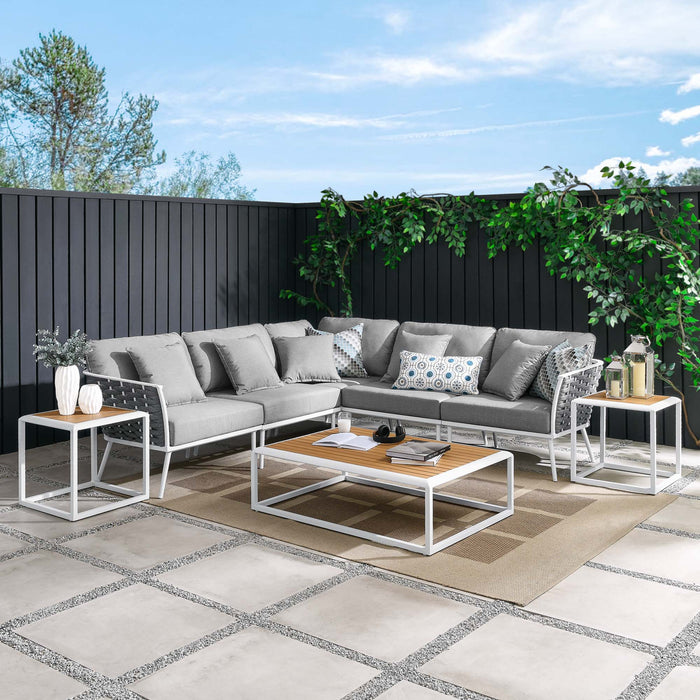 Stance 8 Piece Outdoor Patio Aluminum Sectional Sofa Set