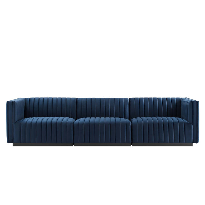 Conjure Channel Tufted Performance Velvet Sofa