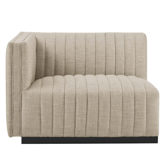 Conjure Channel Tufted Upholstered Fabric Loveseat