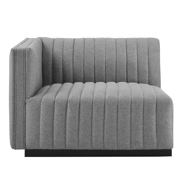 Conjure Channel Tufted Upholstered Fabric Loveseat