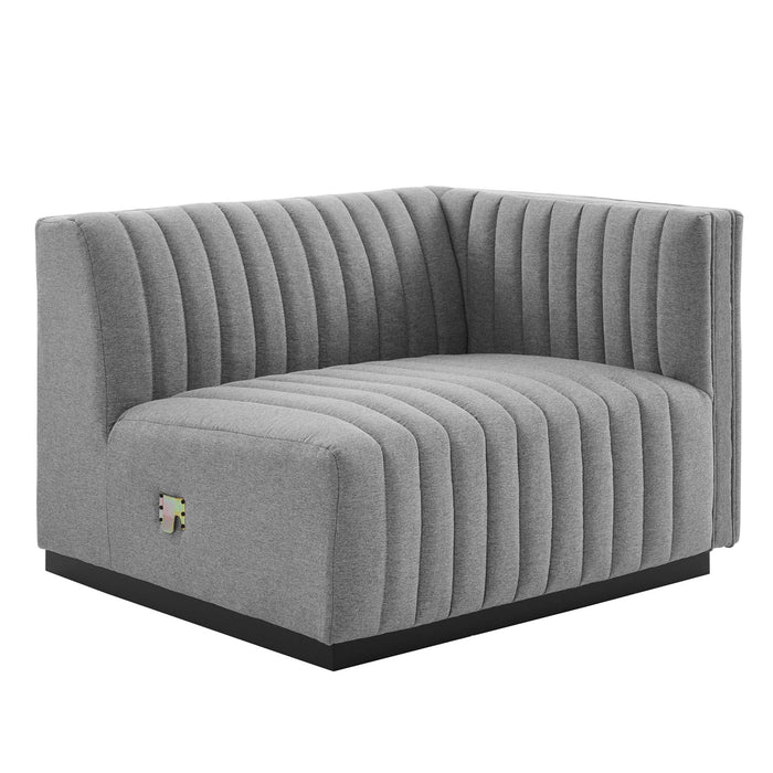 Conjure Channel Tufted Upholstered Fabric Loveseat