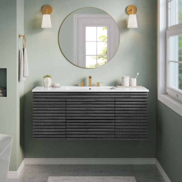 Render 48" Wall-Mount Bathroom Vanity Basin Included