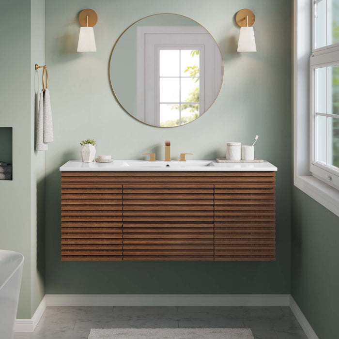 Render 48" Wall-Mount Bathroom Vanity Basin Included