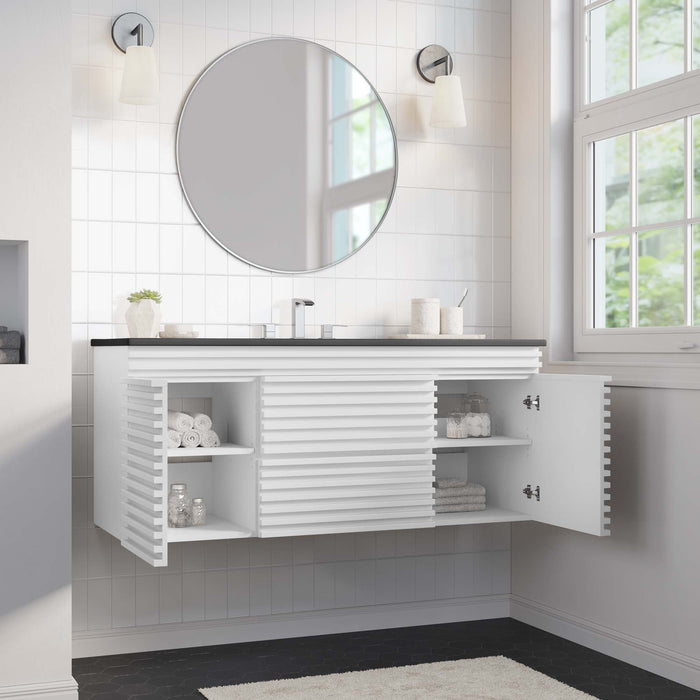 Render 48" Wall-Mount Bathroom Vanity Basin Included