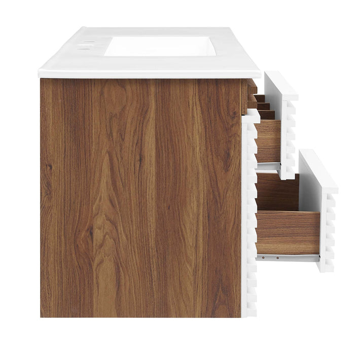 Render 48" Wall-Mount Bathroom Vanity Basin Included