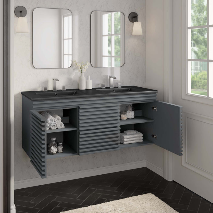 Render 48" Wall-Mount Bathroom Vanity Basin Included