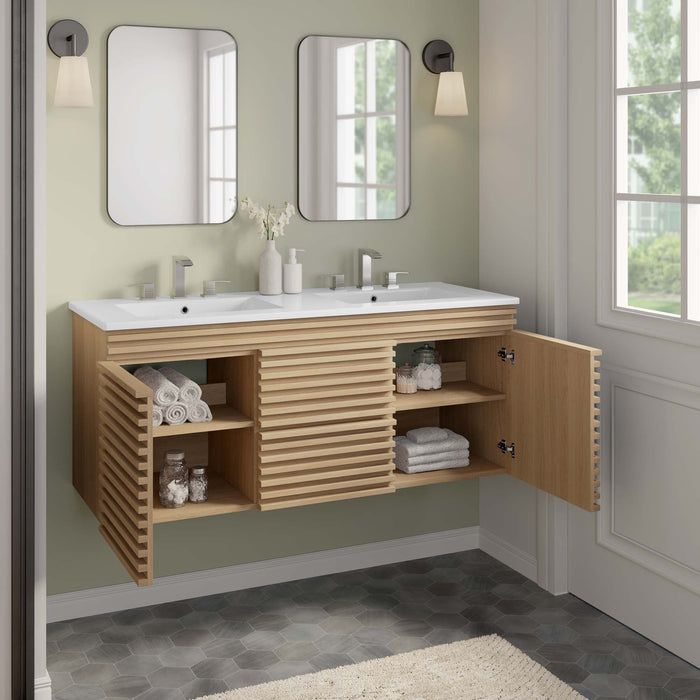 Render 48" Wall-Mount Bathroom Vanity Basin Included