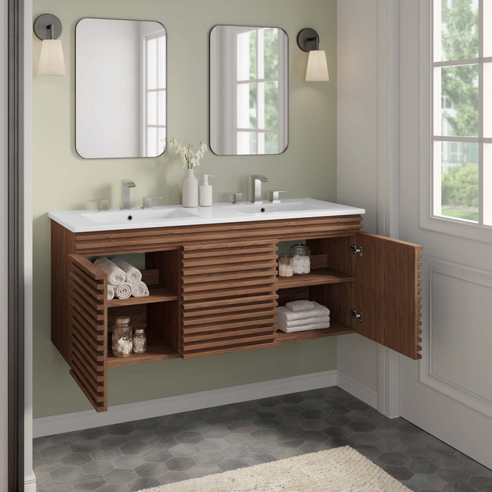 Render 48" Wall-Mount Bathroom Vanity Basin Included