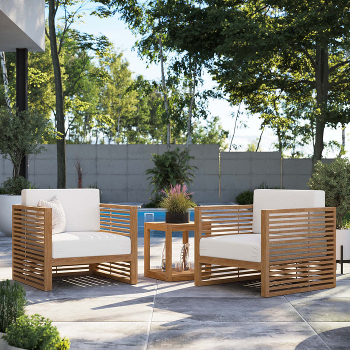 Carlsbad 3-Piece Teak Wood Outdoor Patio Outdoor Patio Set