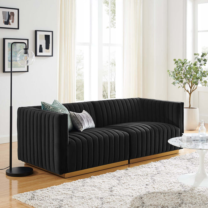 Conjure Channel Tufted Performance Velvet Loveseat