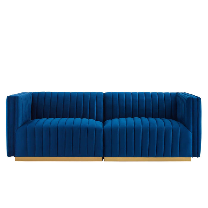 Conjure Channel Tufted Performance Velvet Loveseat