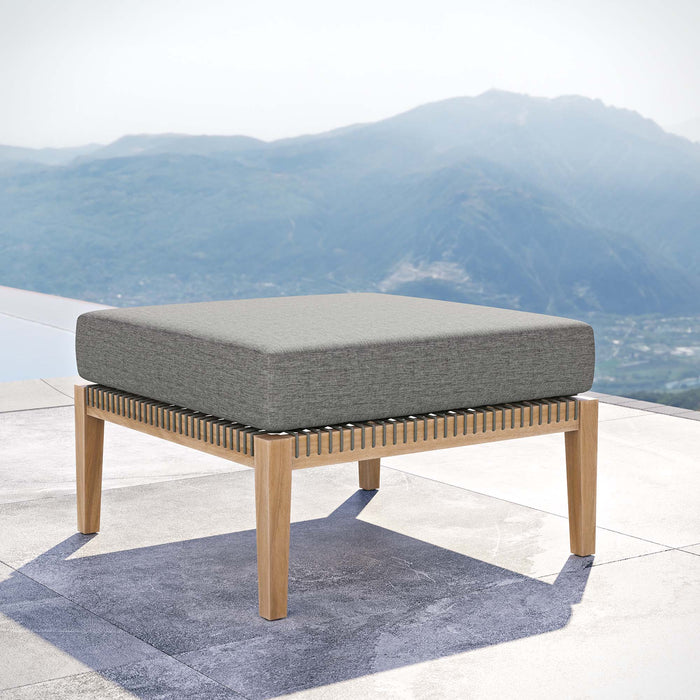 Clearwater Outdoor Patio Teak Wood Ottoman