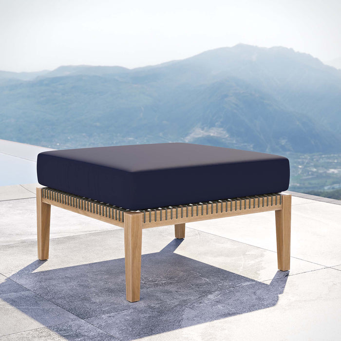 Clearwater Outdoor Patio Teak Wood Ottoman