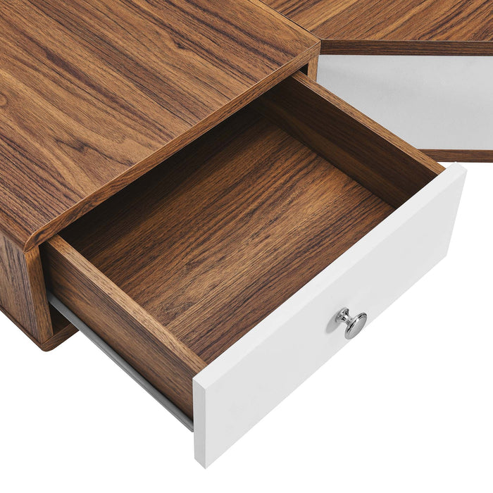 Transmit 47" Wall Mount Corner Walnut Office Desk