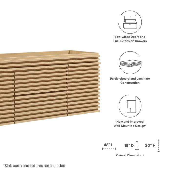 Render 48" Wall-Mount Bathroom Cabinet Basin Not Included