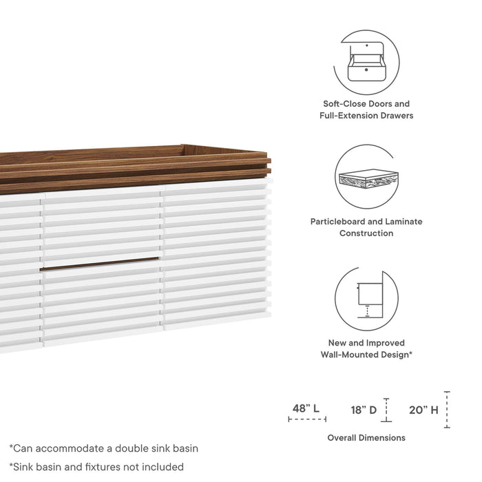 Render 48" Wall-Mount Bathroom Cabinet Basin Not Included