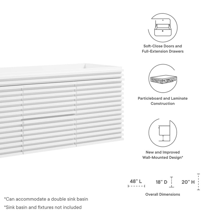 Render 48" Wall-Mount Bathroom Cabinet Basin Not Included