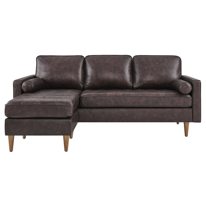 Valour 78" Leather Apartment Sectional Sofa