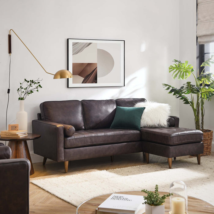 Valour 78" Leather Apartment Sectional Sofa