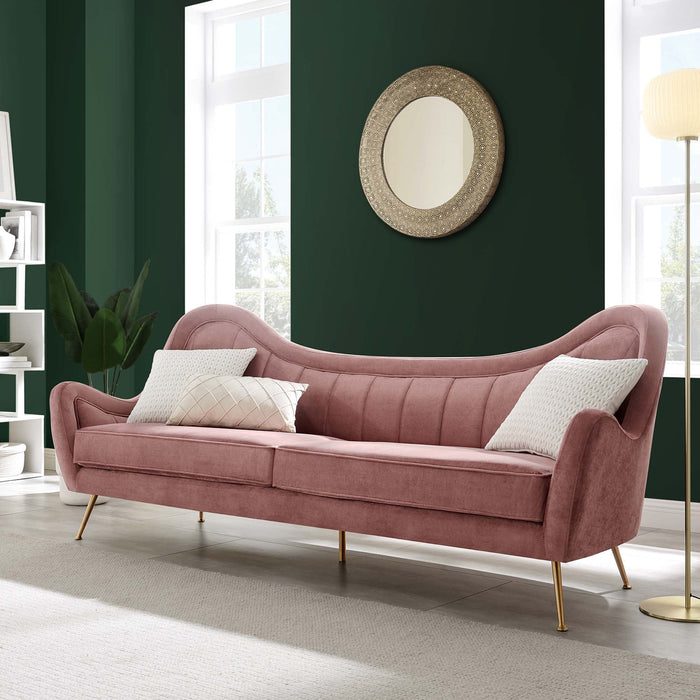 Cheshire Channel Tufted Performance Velvet Sofa