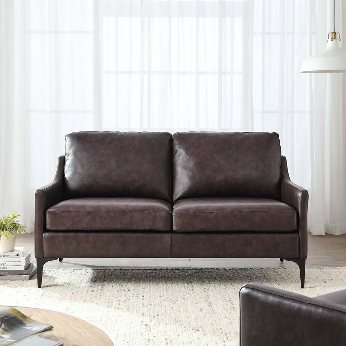 Corland Leather Loveseat