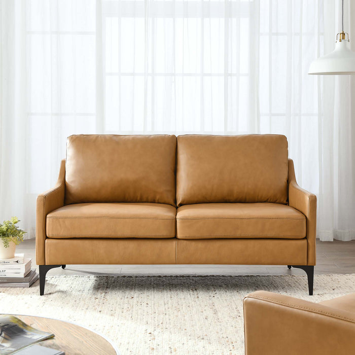 Corland Leather Loveseat