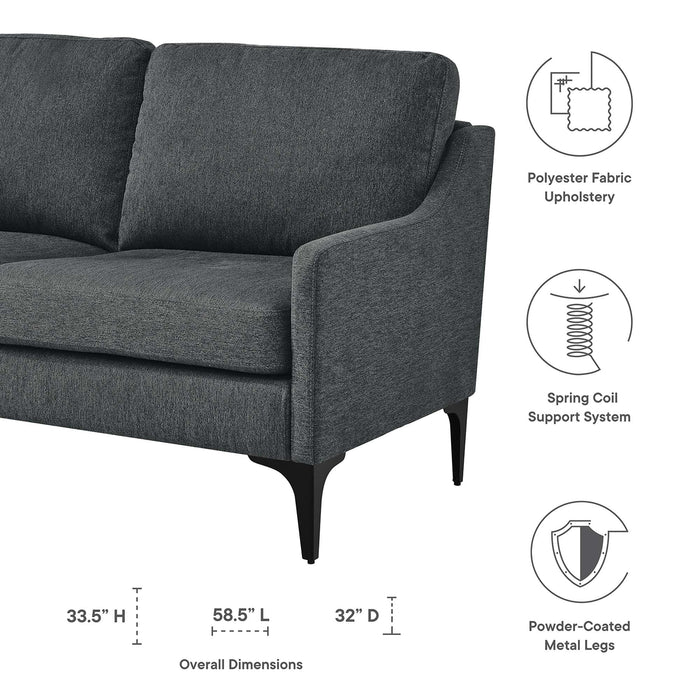 Corland Upholstered Fabric Loveseat