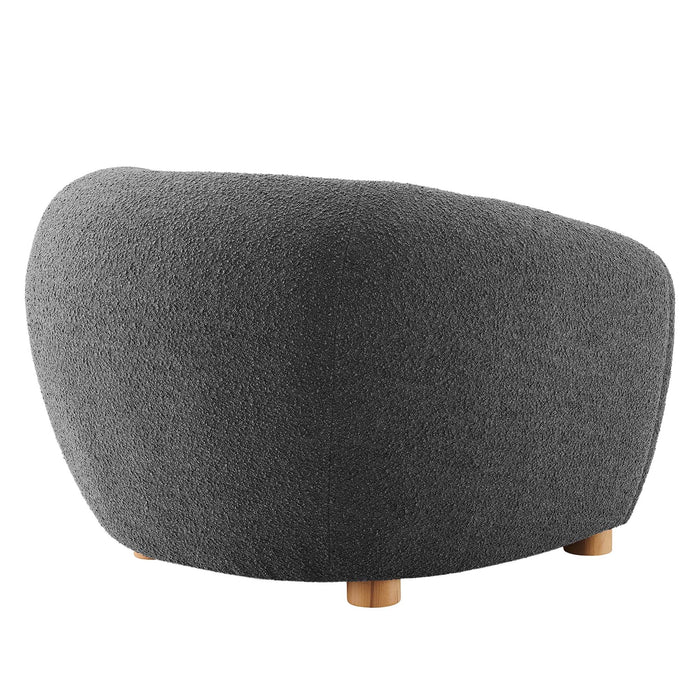 Abundant Boucle Upholstered Fabric Armchair