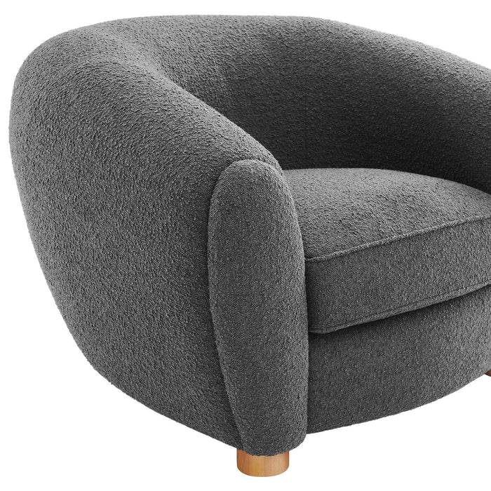 Abundant Boucle Upholstered Fabric Armchair