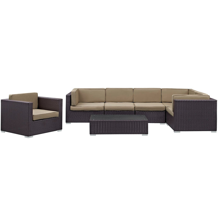 Corona 7 Piece Outdoor Patio Sectional Set