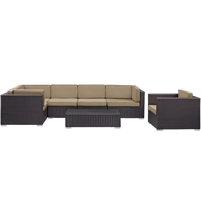 Corona 7 Piece Outdoor Patio Sectional Set