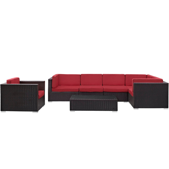 Corona 7 Piece Outdoor Patio Sectional Set