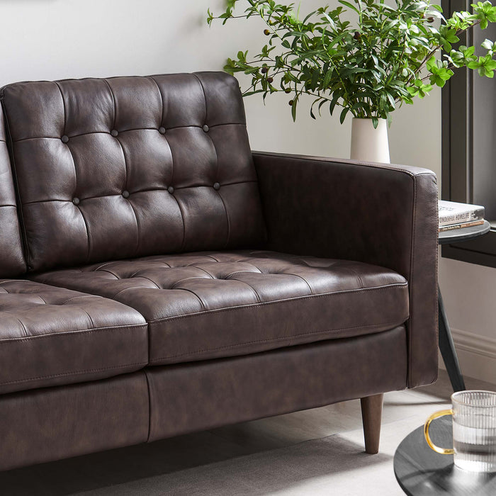 Exalt Tufted Leather Loveseat