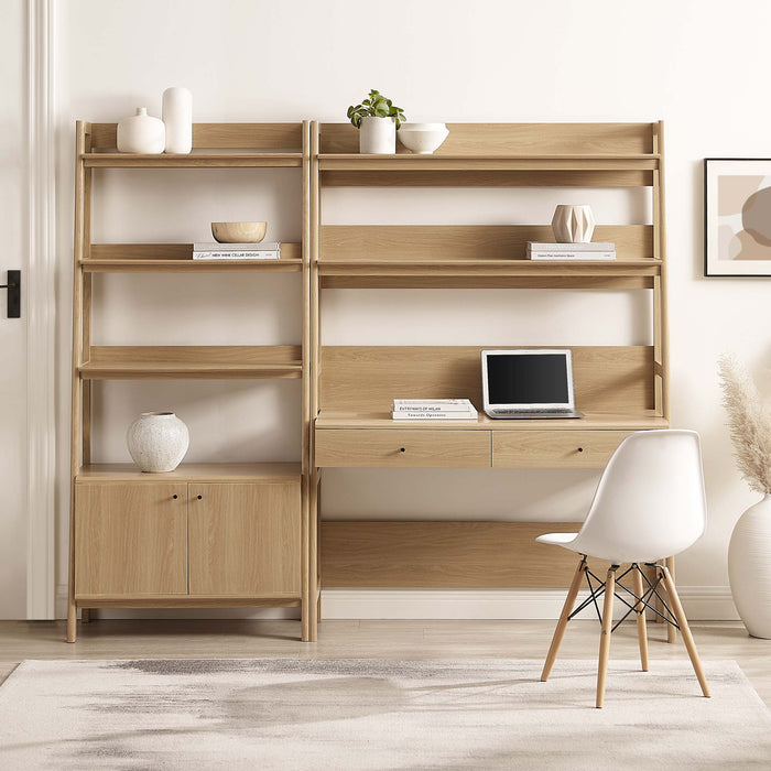 Bixby 2-Piece Wood Office Desk and Bookshelf