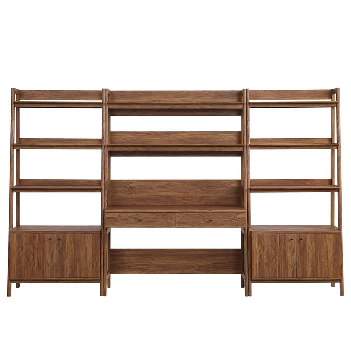 Bixby 3-Piece Wood Office Desk and Bookshelf