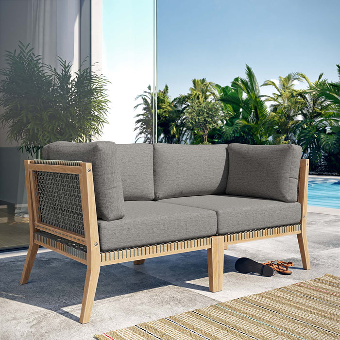 Clearwater Outdoor Patio Teak Wood Loveseat