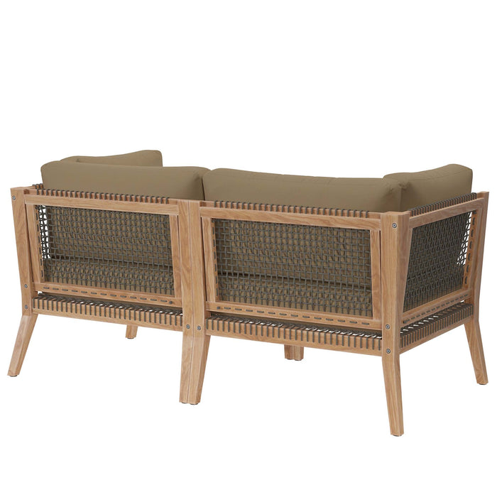 Clearwater Outdoor Patio Teak Wood Loveseat