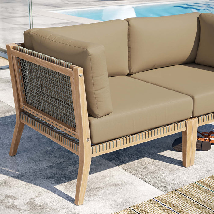 Clearwater Outdoor Patio Teak Wood Loveseat