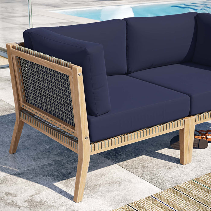 Clearwater Outdoor Patio Teak Wood Loveseat