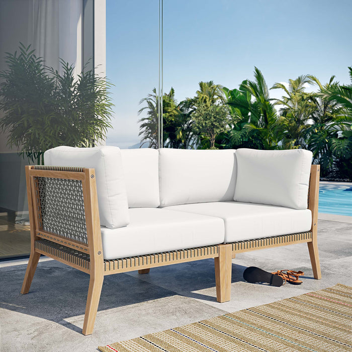 Clearwater Outdoor Patio Teak Wood Loveseat