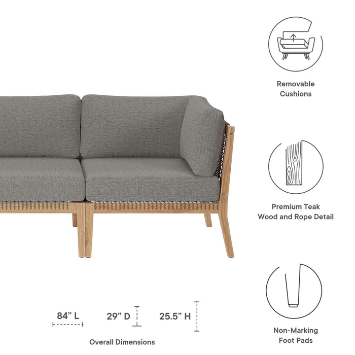 Clearwater Outdoor Patio Teak Wood Sofa