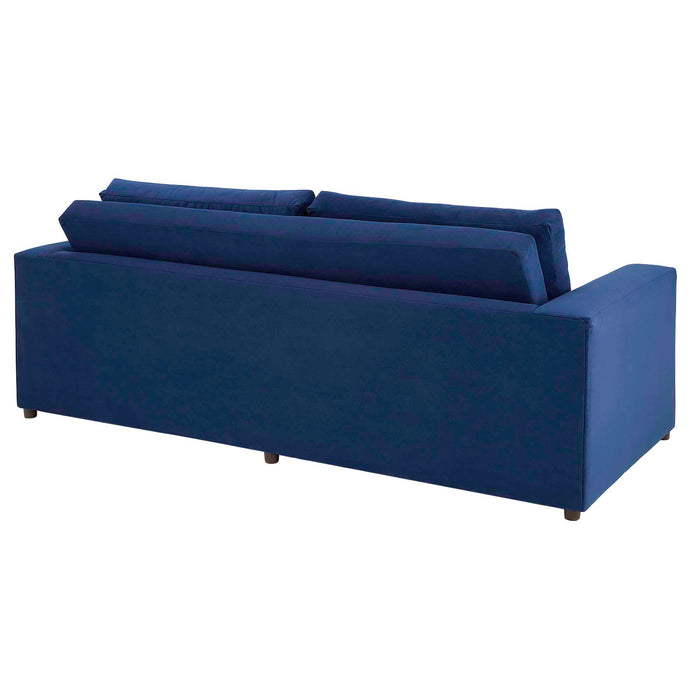 Avendale Velvet Sofa – Made in the USA With Bench Seat Cushion